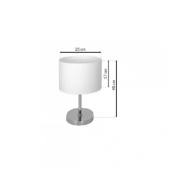 Lampka Stołowa CASINO Biały Srebrny Abażur 1xE27 40cm