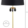 Lampka Stołowa EGIDA Mosiądz Czarny Abażur 1xE27 65 cm