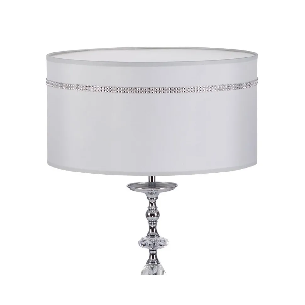 Lampka Stołowa HILTON Srebrny Abażur 1xE27 54 cm