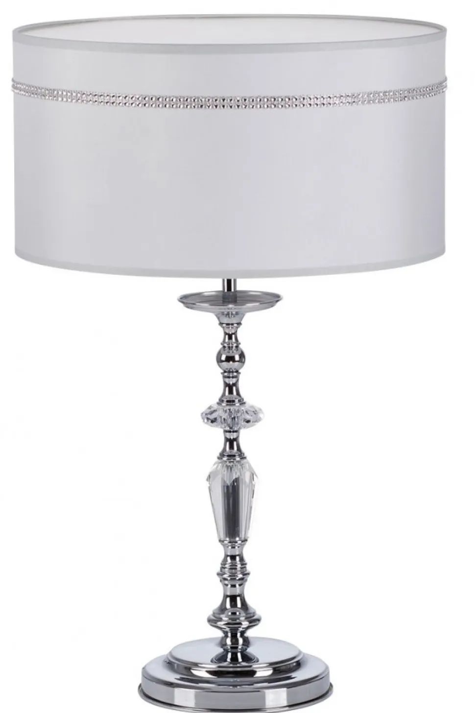 Lampka Stołowa HILTON Srebrny Abażur 1xE27 54 cm