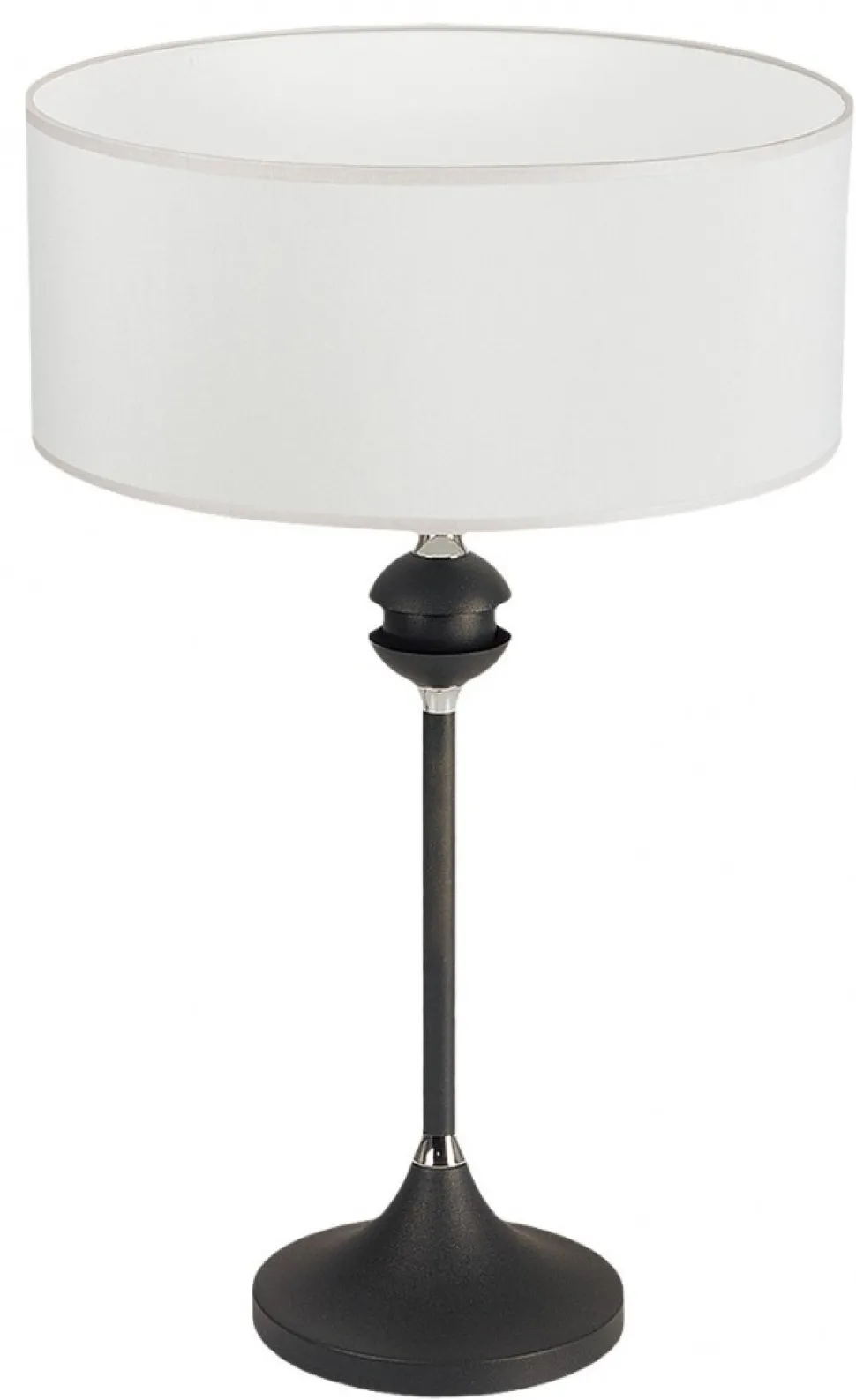 Lampka Stołowa KASZMIR Czarny Biały Abażur 1xE27 54 cm