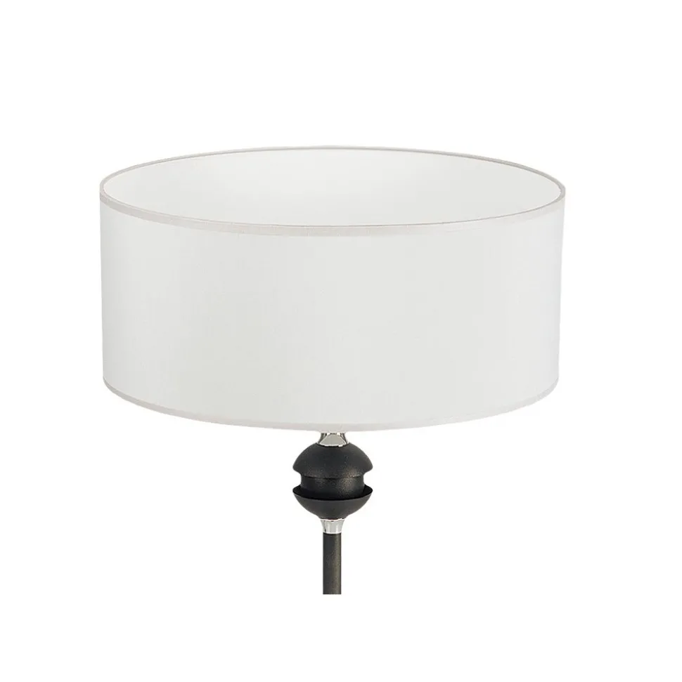 Lampka Stołowa KASZMIR Czarny Biały Abażur 1xE27 54 cm