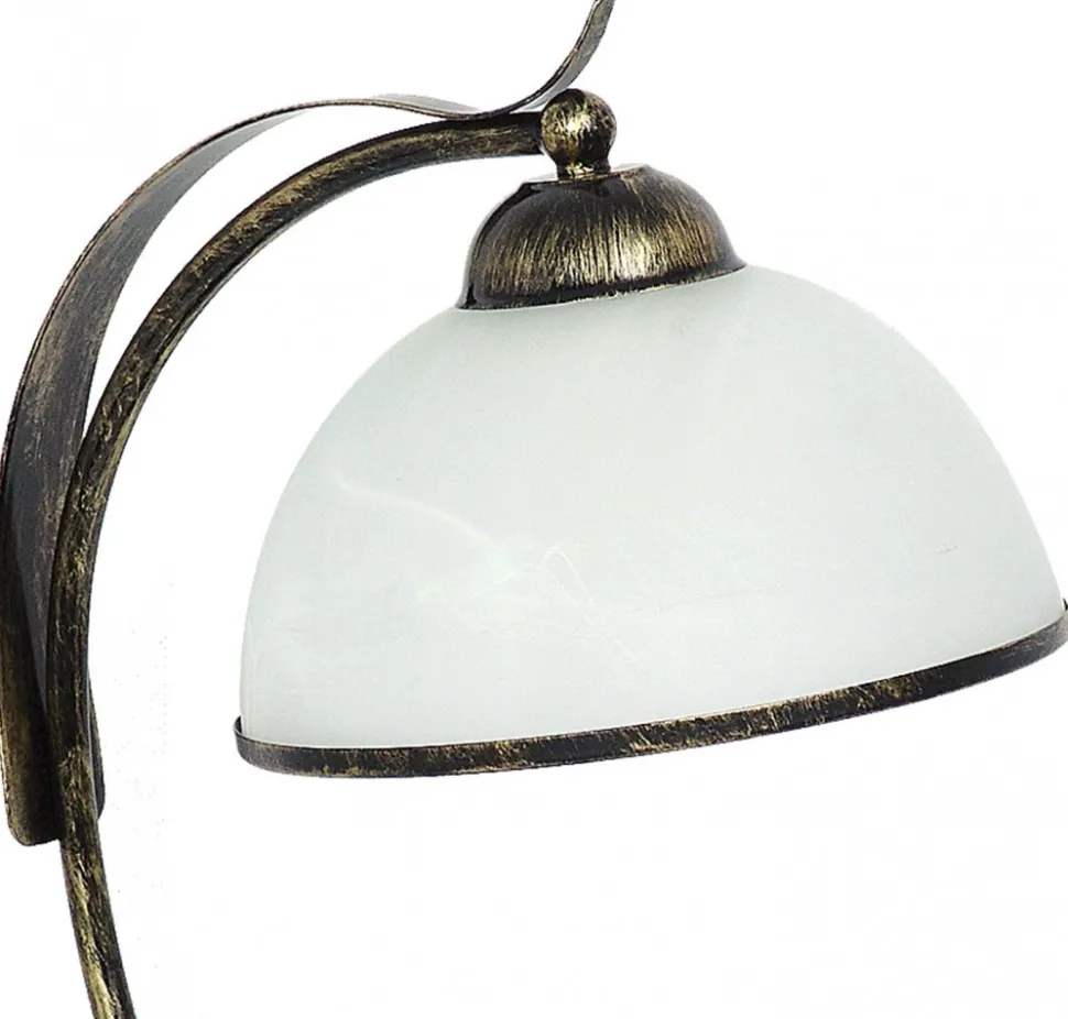 Lampka Stołowa KORFU Brązowy Złoty Szklany Klosz 1xE27 43cm