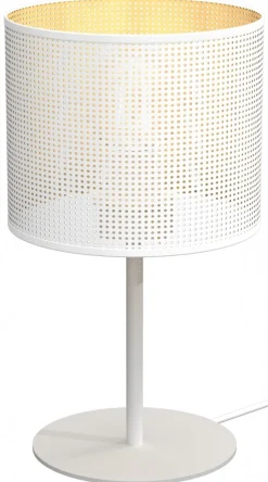 Lampka Stołowa LOFT SHADE Biały Złoty Klosz z Tworzywa 1xE27 34cm