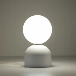 Lampka Stołowa MIKI Biały Szklany Klosz 1xG9 21cm