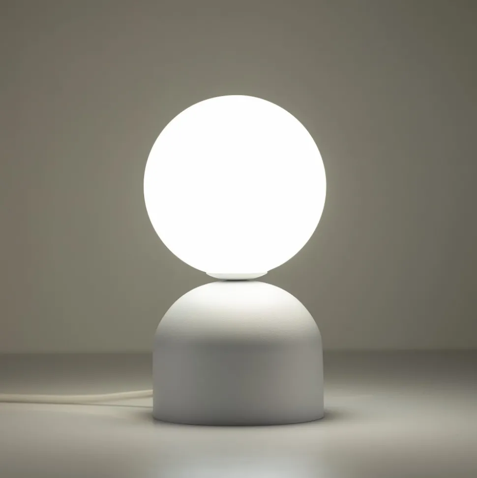 Lampka Stołowa MIKI Biały Szklany Klosz 1xG9 21cm