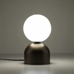 Lampka Stołowa MIKI Brązowy Szklany Klosz 1xG9 21cm