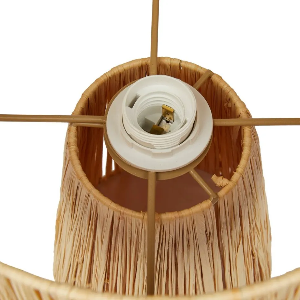 Lampka stołowa z rafii 34cm beżowa Orane