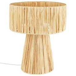 Lampka stołowa z rafii 34cm beżowa Orane
