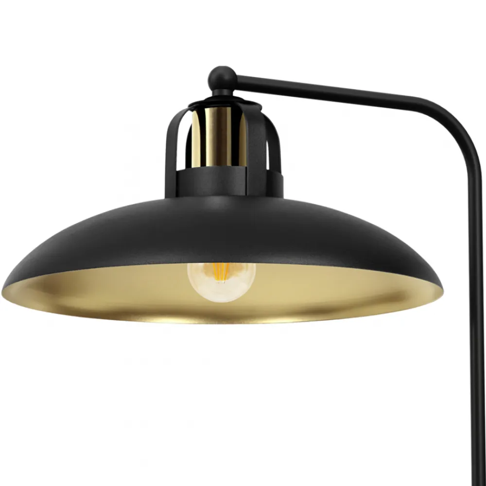 Lampka Biurkowa FELIX Czarny Złoty Metalowy Klosz 1xE27 45cm * Eko-light