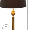 Lampka Nocna BATUMI Złoty Czarny Abażur 1xE27 60 cm * Jupiter