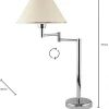 Lampka Nocna BEGAMO Regulowana Srebrny Ecru Abażur 1xE27 57 cm * Jupiter New