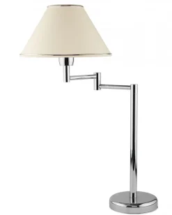 Lampka Nocna BEGAMO Regulowana Srebrny Ecru Abażur 1xE27 57 cm * Jupiter New