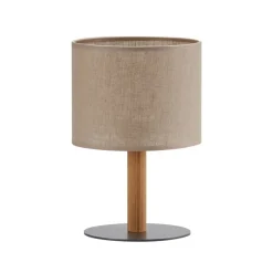Lampka Nocna DEVA Brązowy Beżowy Abażur 33cm * TK Lighting Clearance