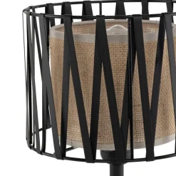 Lampka Nocna HARMONY Czarny Beżowy Abażur 37cm * TK Lighting Sale