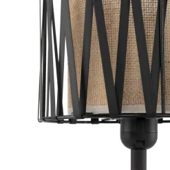 Lampka Nocna HARMONY Czarny Beżowy Abażur 37cm * TK Lighting Sale