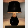 Lampka Nocna LACRIMA Czarny Złoty Abażur 67cm * TK Lighting