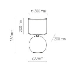 Lampka Nocna PALLA Czarny Złoty Abażur 36cm * TK Lighting
