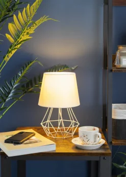 Lampka nocna stołowa Diament biała * Bodek Sale