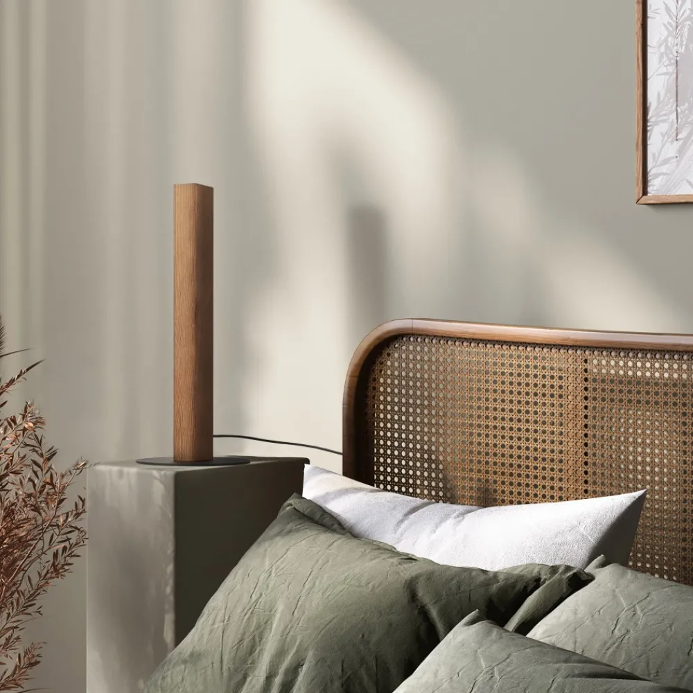 Lampka Nocna TEO Orzech Drewno 36W LED 41cm * TK Lighting