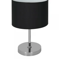 Lampka Stołowa CASINO Czarny Srebrny Abażur 1xE27 40cm * Eko-light Hot