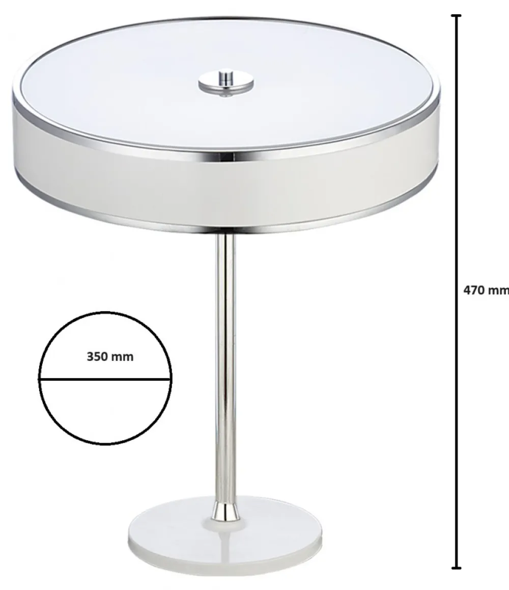 Lampka Stołowa JAZZ Srebrny Biały 2xE14 47 cm * Jupiter Online