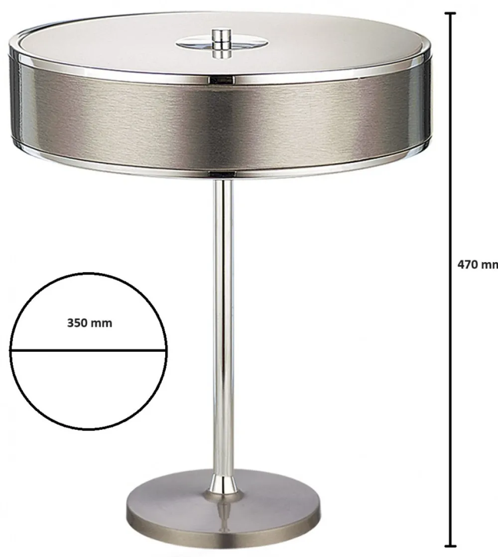 Lampka Stołowa JAZZ Srebrny Biały 2xE14 47 cm * Jupiter Clearance