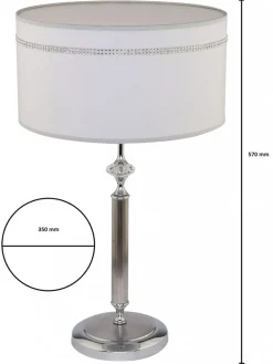 Lampka Stołowa JULIA II Srebrny Abażur 1xE27 57 cm * Jupiter Discount