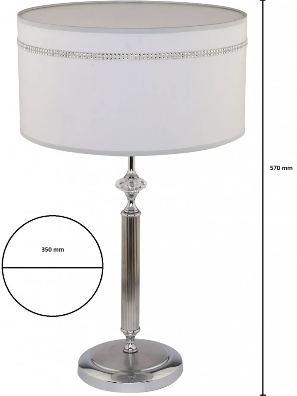 Lampka Stołowa JULIA II Srebrny Abażur 1xE27 57 cm * Jupiter Discount