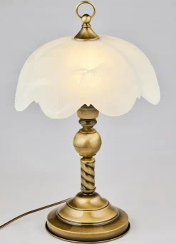 Lampka Stołowa Patyna Biały Szklany Klosz 1xE27 40cm * Jupiter Online