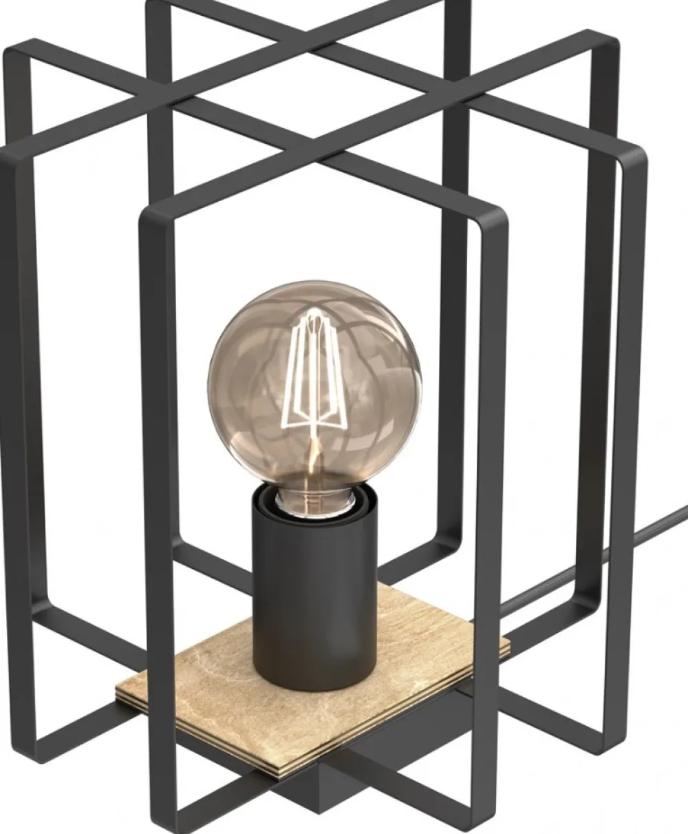 Lampka Stołowa KORTEZ Czarny Brązowy 1xE27 25cm * Luminex Sale