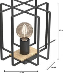 Lampka Stołowa KORTEZ Czarny Brązowy 1xE27 25cm * Luminex Sale