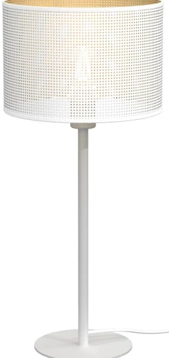 Lampka Stołowa LOFT SHADE Biały Złoty Klosz z Tworzywa 1xE27 56cm * Luminex Clearance