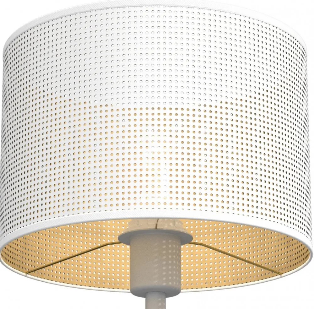 Lampka Stołowa LOFT SHADE Biały Złoty Klosz z Tworzywa 1xE27 56cm * Luminex Clearance