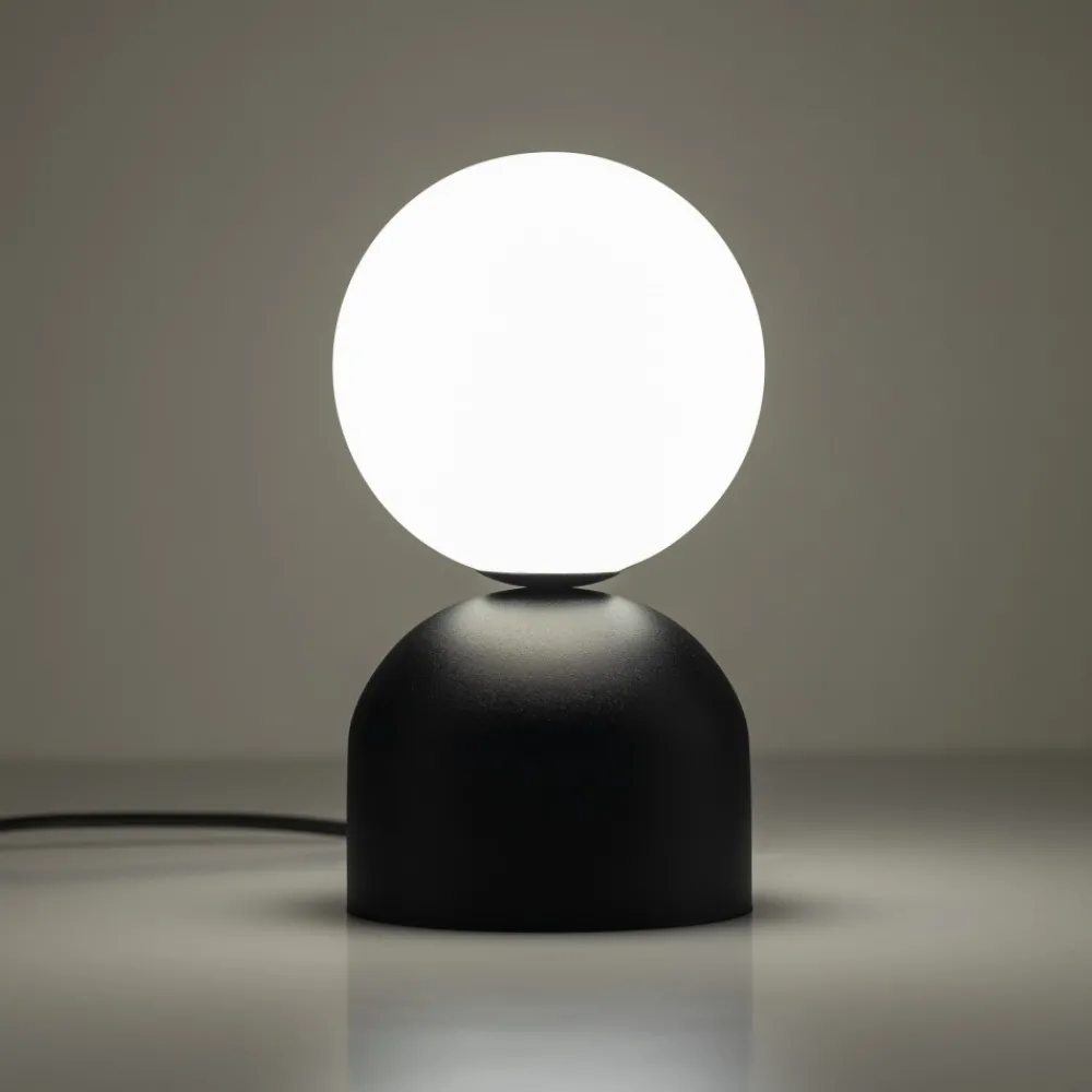 Lampka Stołowa MIKI Czarny Szklany Klosz 1xG9 21cm * TK Lighting Outlet