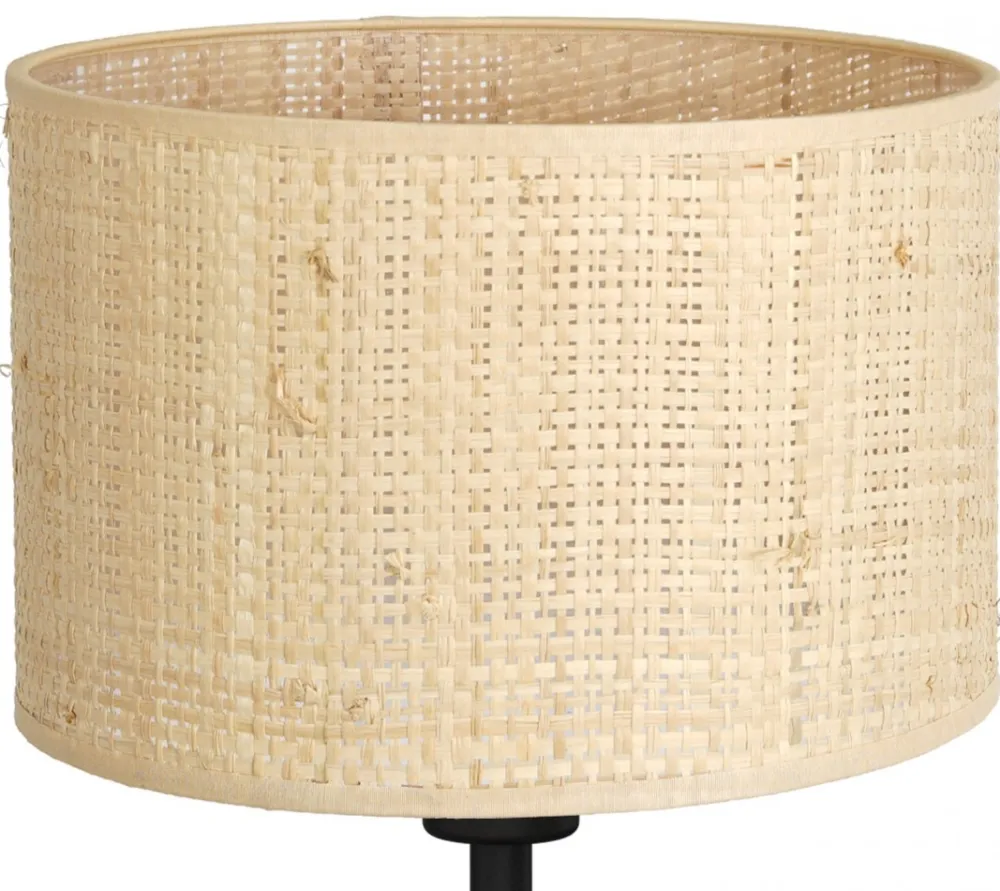 Lampka Stołowa RATTAN Czarny Beżowy Abażur 1xE27 56cm * Luminex Hot