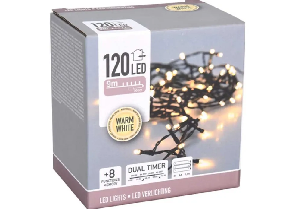 Lampki choinkowe biały ciepły 120 led