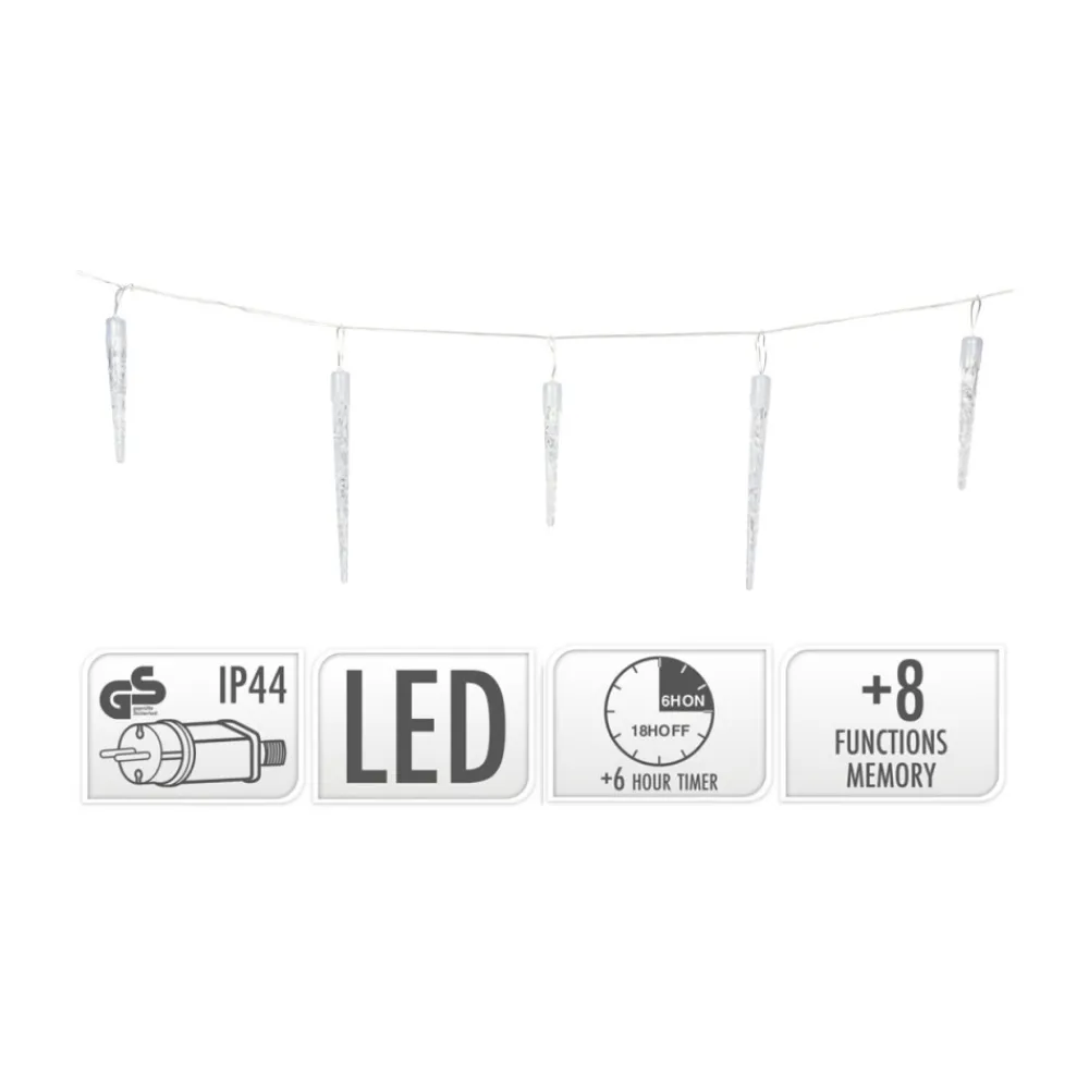 Lampki Sople 72 led ciepły biały + timer * H&S Decoration Best