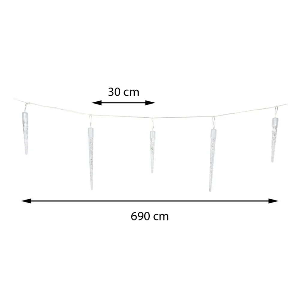 Lampki Sople 72 led ciepły biały + timer * H&S Decoration Best