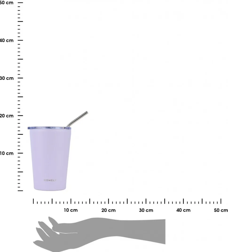 Lawendowy kubek termiczny ze słomką 400 ml Lavender Fog
