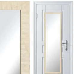 Lustro zawieszane na drzwi lub ścianę biało-beżowe 126 cm