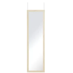 Lustro zawieszane na drzwi lub ścianę biało-beżowe 126 cm
