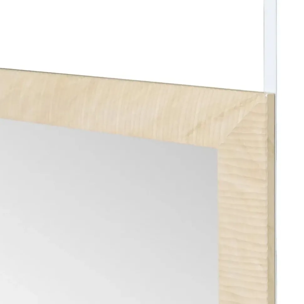 Lustro zawieszane na drzwi lub ścianę biało-beżowe 126 cm
