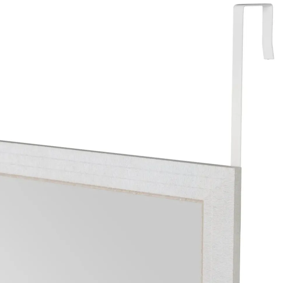 Lustro zawieszane na drzwi lub ścianę białe zdobione 126 cm