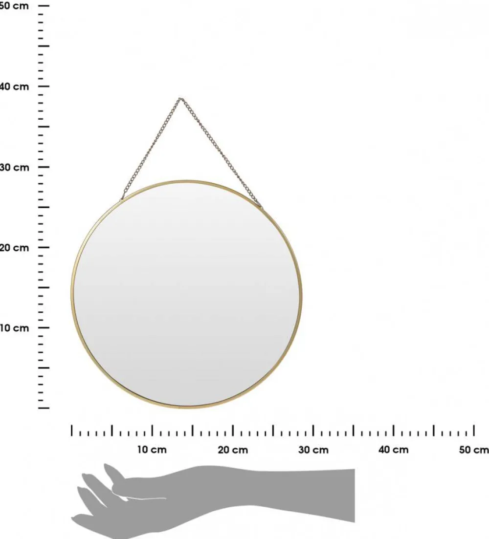 Lustro ścienne złote na łańcuszku 29 cm * H&S Decoration Clearance