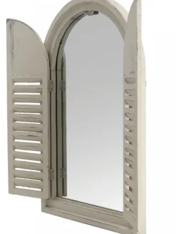 Lustro z okiennicami w białym postarzanym kolorze 37 x H59 cm * Esschert Design Online