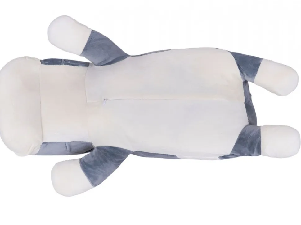 Maskotka z kocykiem BULDOG szary 50 cm koc 160x110 cm