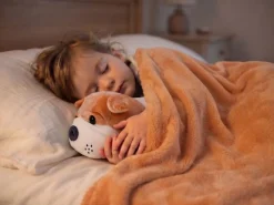 Maskotka z kocykiem BULDOG brąz 50 cm koc 160x110 cm * HowHomely Clearance