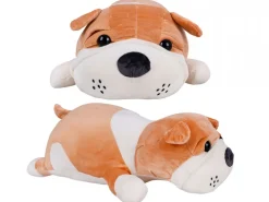 Maskotka z kocykiem BULDOG brąz 50 cm koc 160x110 cm * HowHomely Clearance