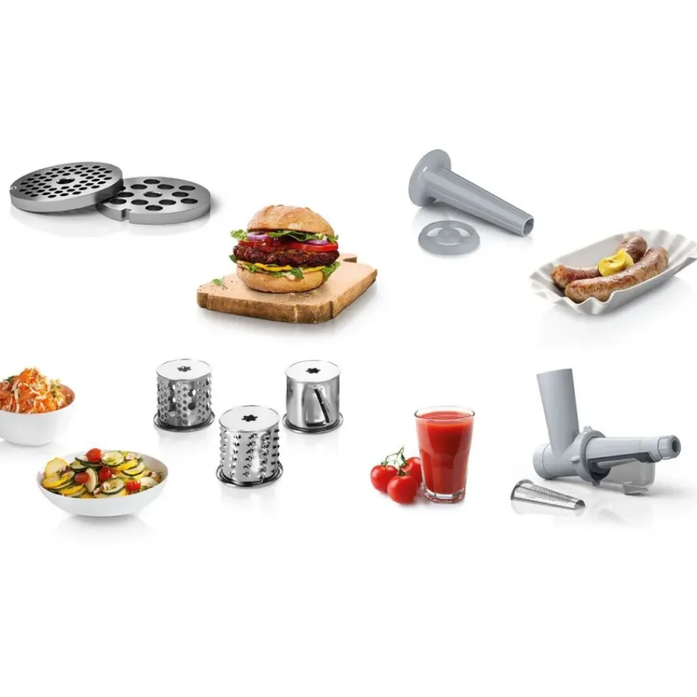 Maszynka do mięsa MFW 2517W z szatkownicą i wyciskarką * BOSCH New